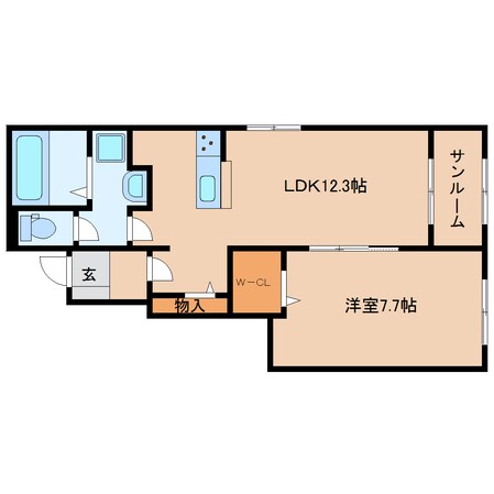 香久山駅 徒歩7分 1階の物件間取画像